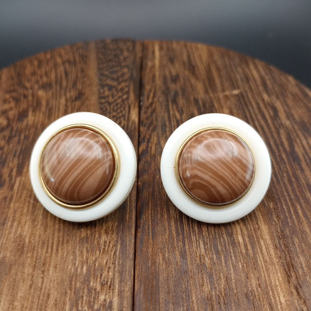 Mocha coffee wooden 1970 earrings E213